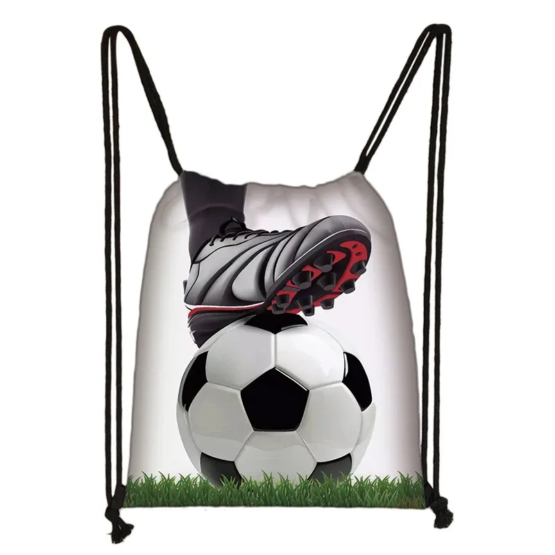 sac à dos en toile avec imprimé footbally et soccerly pour homme, sac de voyage avec cordon de serrage de proximité pour garçon adolescent, porte-chaussures, cadeau pour enfant