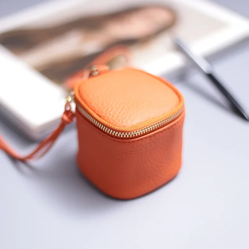sac à cosmétiques en cuir véritable pour femmes, trousse à cosmétiques à la mode, pochette de maquillage, mini trousse de toilette, pochette à cosmétiques