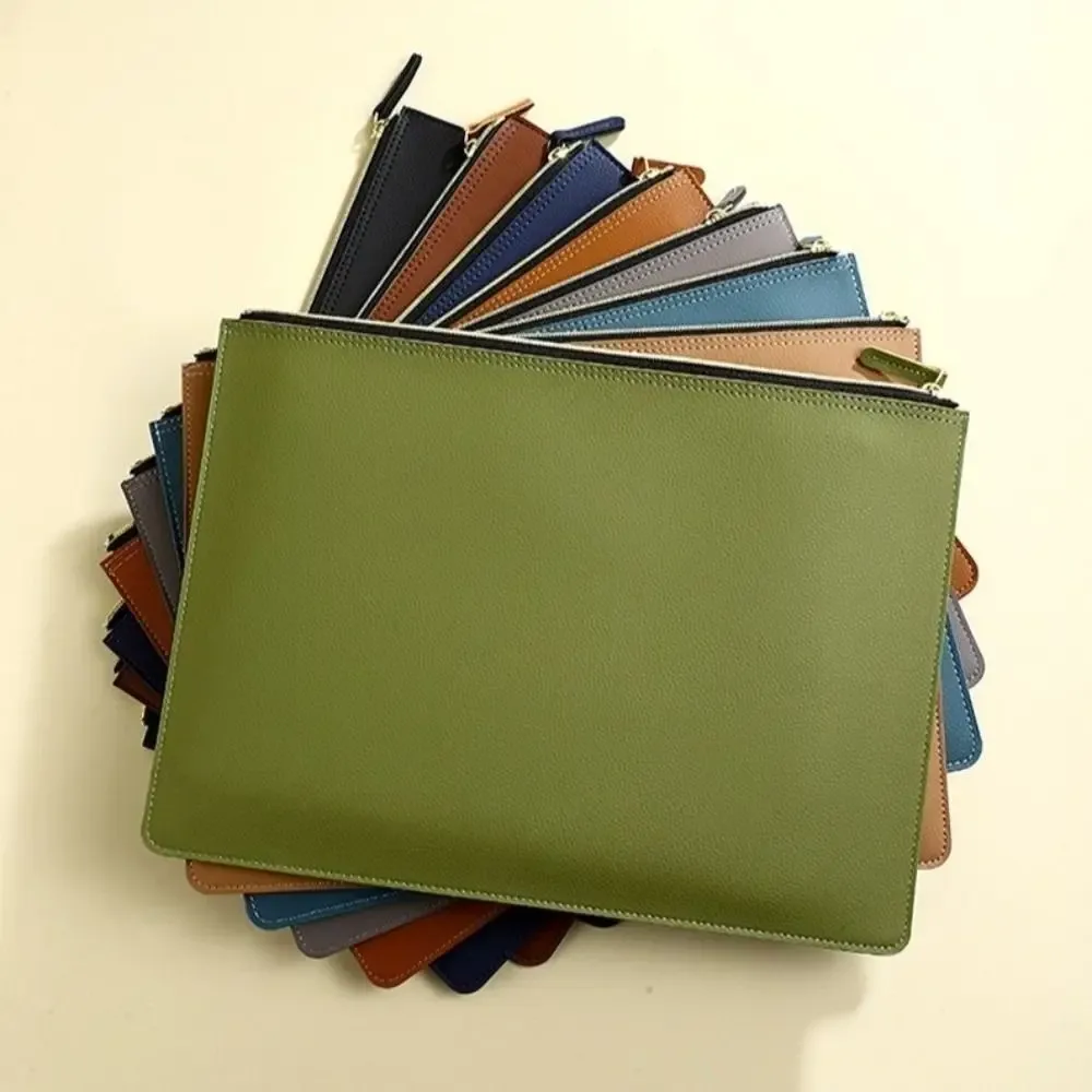 porte-documents a4 en cuir pu, imperméable, grande capacité, sac d'affaires de haute qualité avec fermeture éclair, sac de classement.