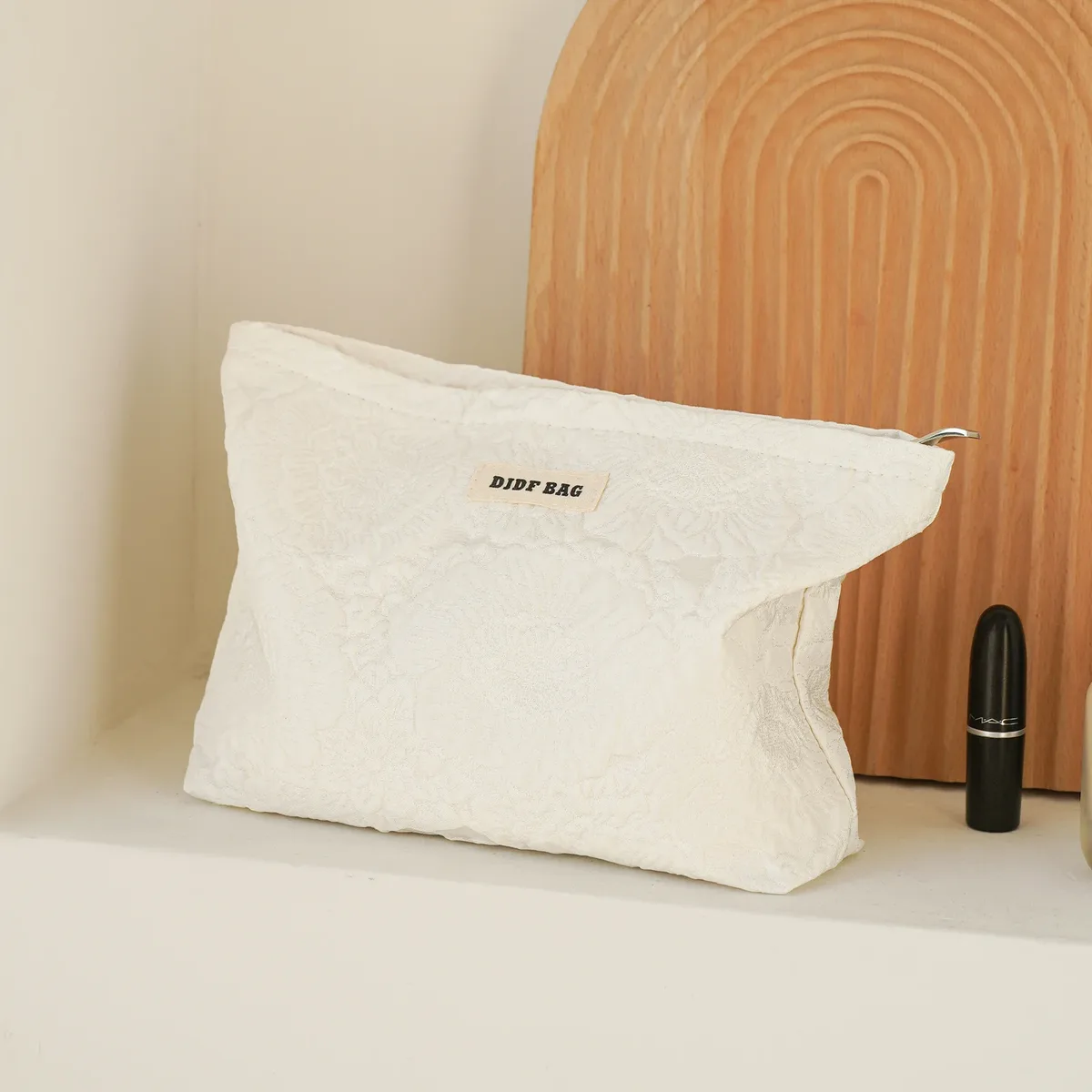 sac à cosmétiques en relief rose noir pour femmes, sac de voyage portable, sac de rangement de changement de cosmétiques de grande capacité, pochette de banlieue