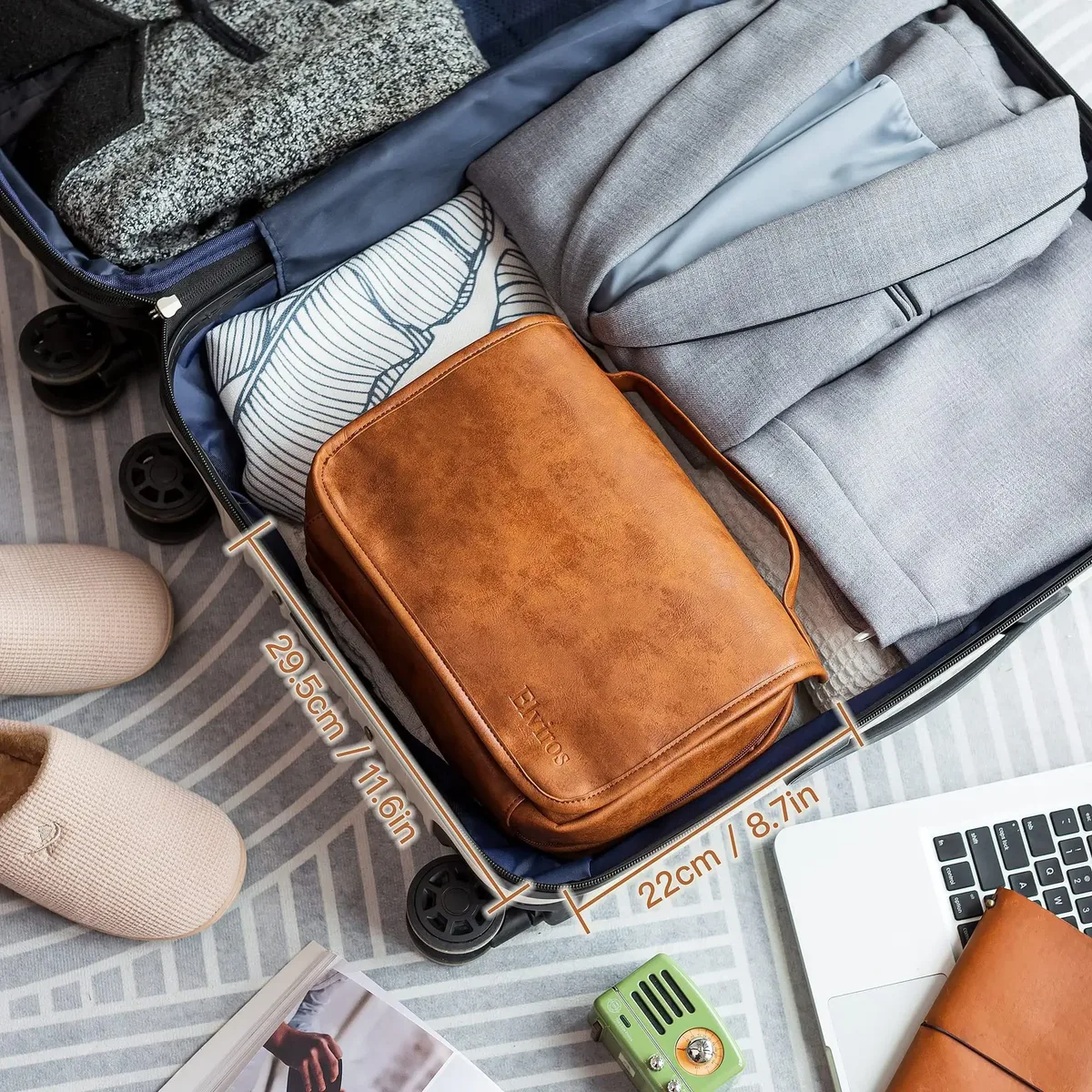 trousse de maquillage de voyage pour femmes, grande capacité, organisateur de cosmétiques portable, sacs de toilette, porte-brosse sur pied vertical
