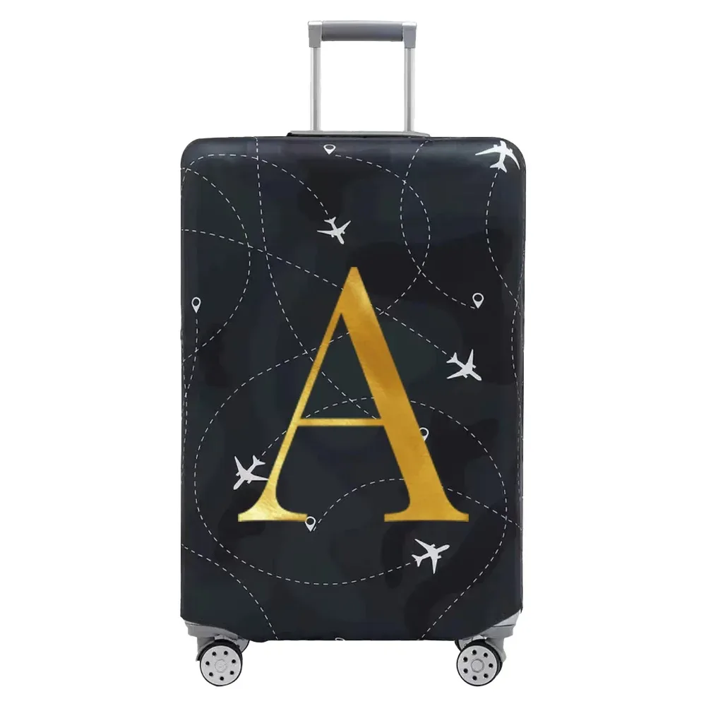 housse de protection pour compartiment à bagages, série de lettres, housse anti-poussière en tissu noir résistant à l'usure pour étui de voyage de 18 à 32 pouces