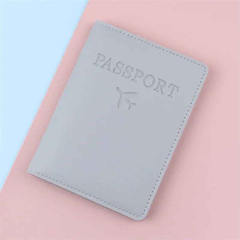 housse de passeport en cuir pu pour femmes et hommes, noir/rouge/rose/violet/bleu/marron/blanc/gris/jaune, étui de passeport pour hommes et femmes