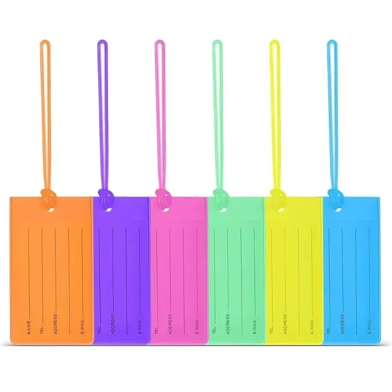 porte-étiquette de bagage fluorescent en pvc, coloré, pour carte d'embarquement, étiquette de voyage, housse de carte, anti-perte pour avion