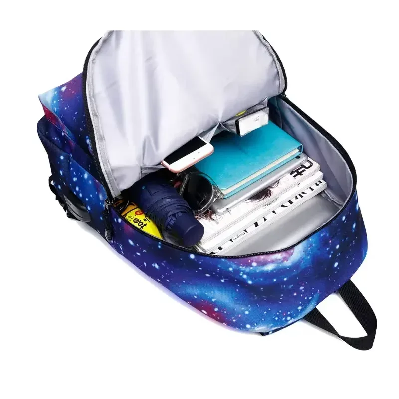 sac à dos d'école en toile pour filles, motif galaxy star universe, avec chargeur usb, sac de voyage pour adolescents, mochila feminina, pour la rentrée scolaire