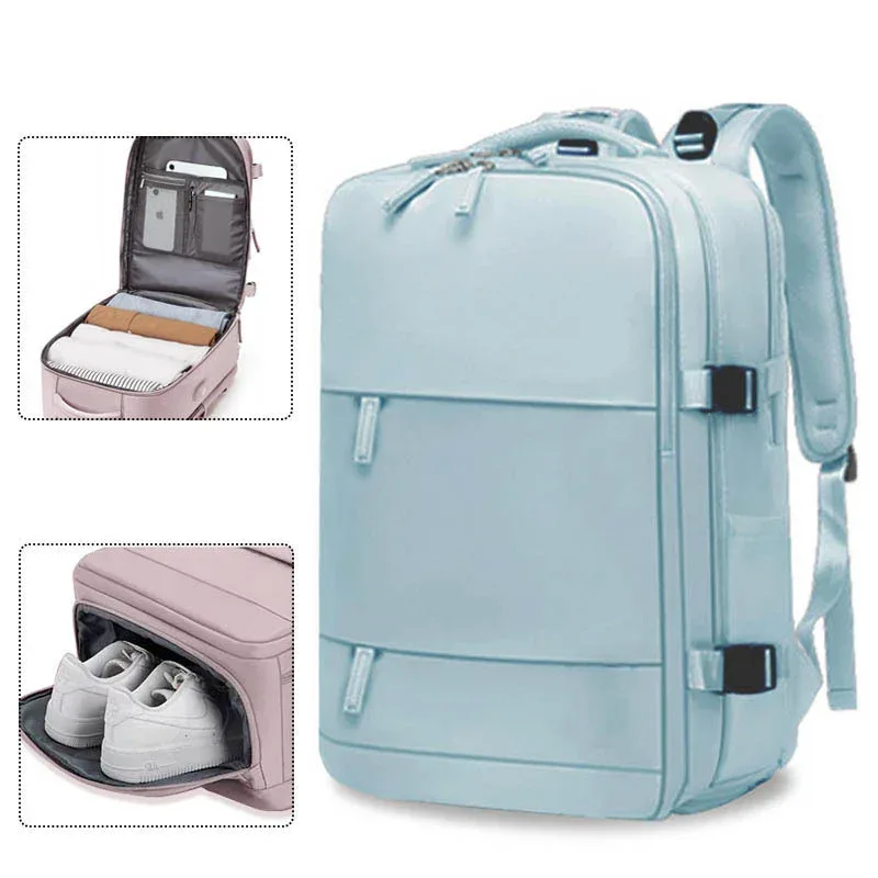 sac à dos pour ordinateur portable avec chargement usb, sac à dos pour femme en nylon de haute qualité, sac à dos d'affaires pour femme, sac à dos de voyage en plein air pour femme