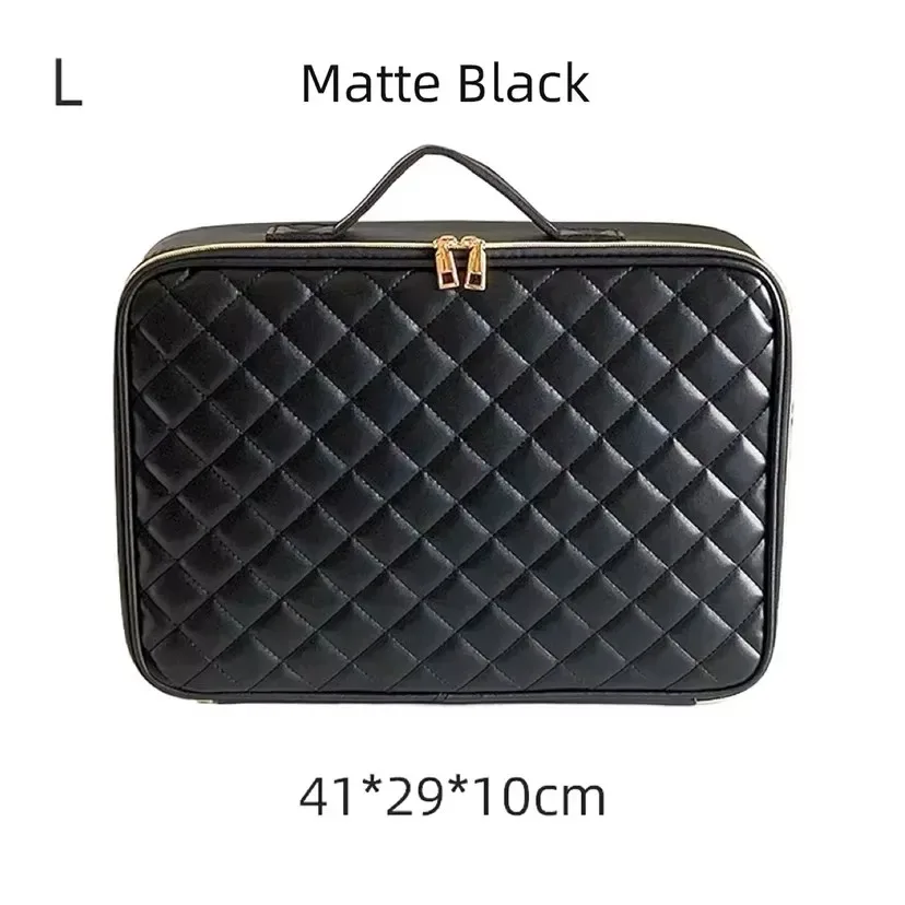 sac à cosmétiques en cuir pu imperméable, sac de rangement professionnel de grande capacité, sac à main de maquillage, trousse de toilette de voyage pour femmes