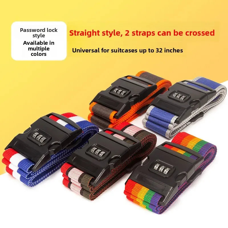 sangle de bagage en polypropylène, ceinture d'emballage arc-en-ciel antivol, accessoires pour valise de cabine, attache de sac
