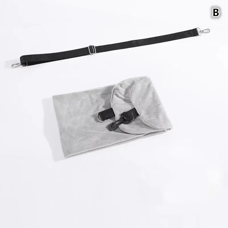 coussin de voyage pour le cou avec sac de rangement pour vêtements remplissable, housse de cou en polaire en forme de u pour les voyages en avion