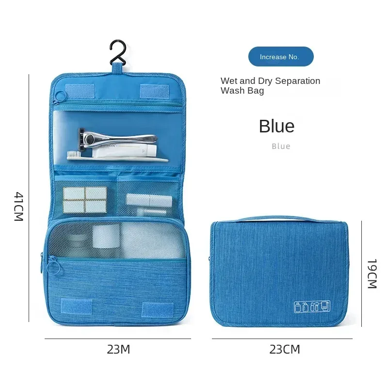 nouveau sac de toilette pliable organisateur sac de rangement suspendu salle de bain trousse de maquillage étui voyage séparation sèche et humide sac cosmétique