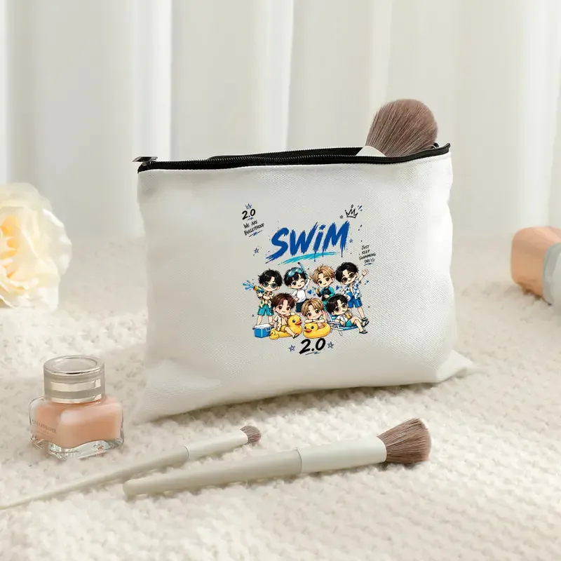 sac à cosmétiques kpop fan gift arirang world tour 2026, sacs de maquillage à fermeture éclair, sacs de voyage légers pour femmes et hommes, sacs de rangement légers swim 2.0