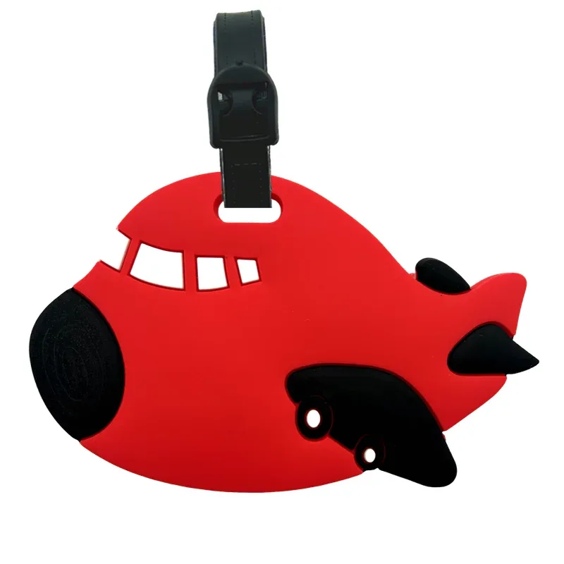 étiquette de bagage en forme de crème glacée mignonne, conception d'image de dessin animé pour enfants et filles, document de voyage et clip d'adresse en pvc durable, adapté