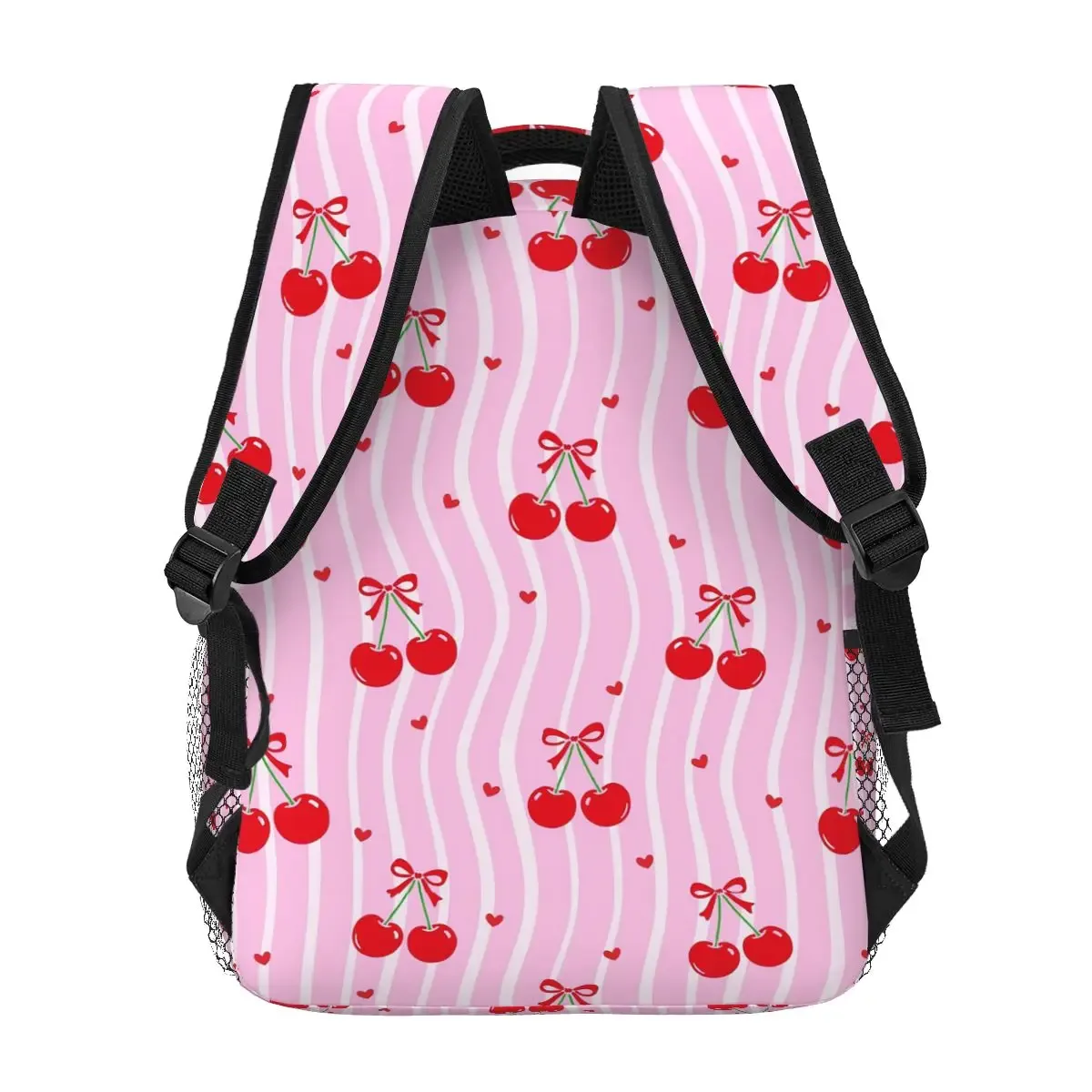 sac à dos à motif mignon de cerises de dessin animé, sac d'école pour étudiants garçons et filles, sac à dos pour ordinateur portable, sacs à bandoulière pour hommes et femmes