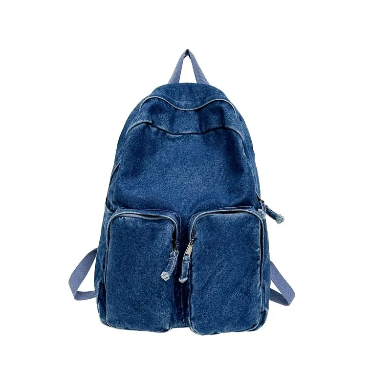 denim fermeture éclair décontracté mode sacs à dos solide grande capacité 2025 haute qualité sacs pour femmes polyvalent haute qualité sacs à dos