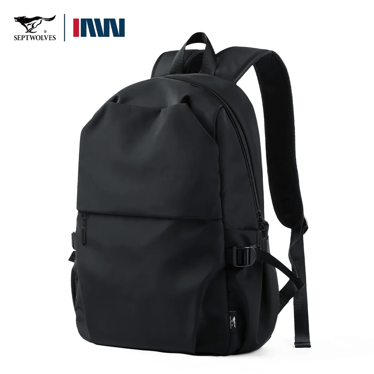 septwolves noir imperméable décontracté école sac à dos 16 pouces sac à dos pour ordinateur portable femmes homme garçon cartable sac grande capacité sac à dos