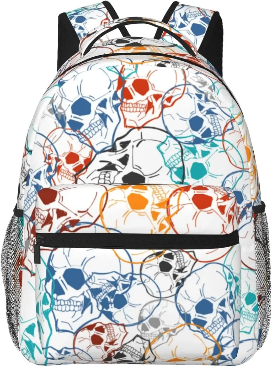 sac à dos léger pour ordinateur portable skulls pour hommes et femmes, cartable universitaire, sac de jour décontracté, sac de voyage