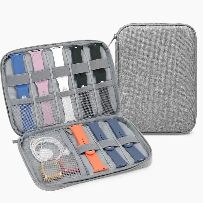 boîte de rangement de montre, boîte de rangement de voyage portable multifonctionnelle adaptée au sac de rangement de sangle, boîte de support de sangle, petit sac