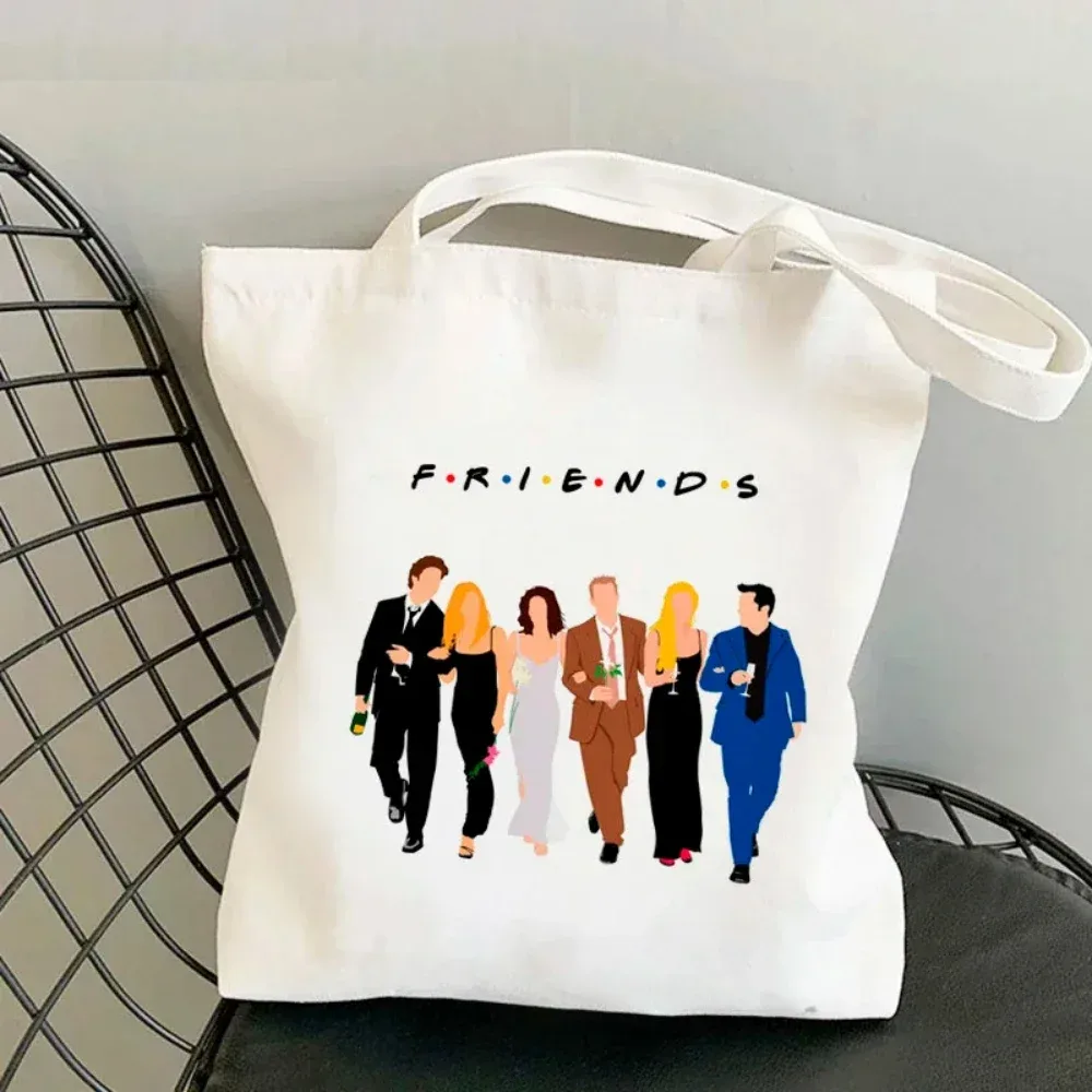 mode amis émission de télévision inspiré toile sac fourre-tout femmes décontracté style de rue harajuku shopper sac à main usage quotidien idée cadeau