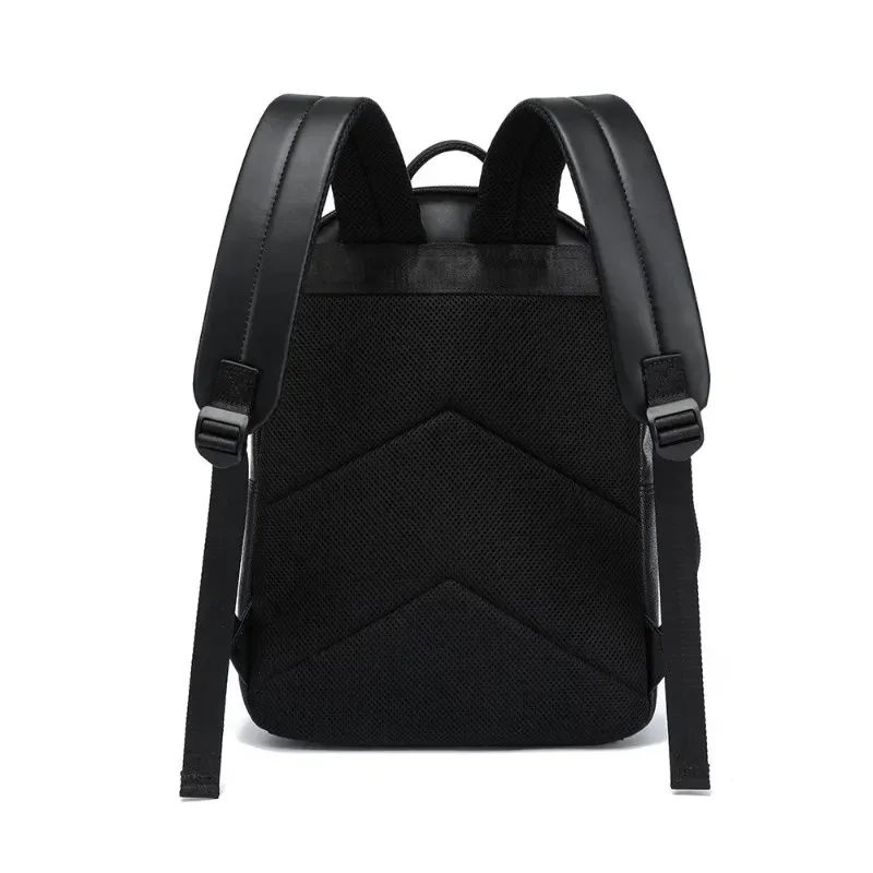 mode rayé sac à dos hommes de luxe en cuir pu hommes sac à dos affaires 14 pouces sacs à dos d'ordinateur portable mâle grande capacité cartable