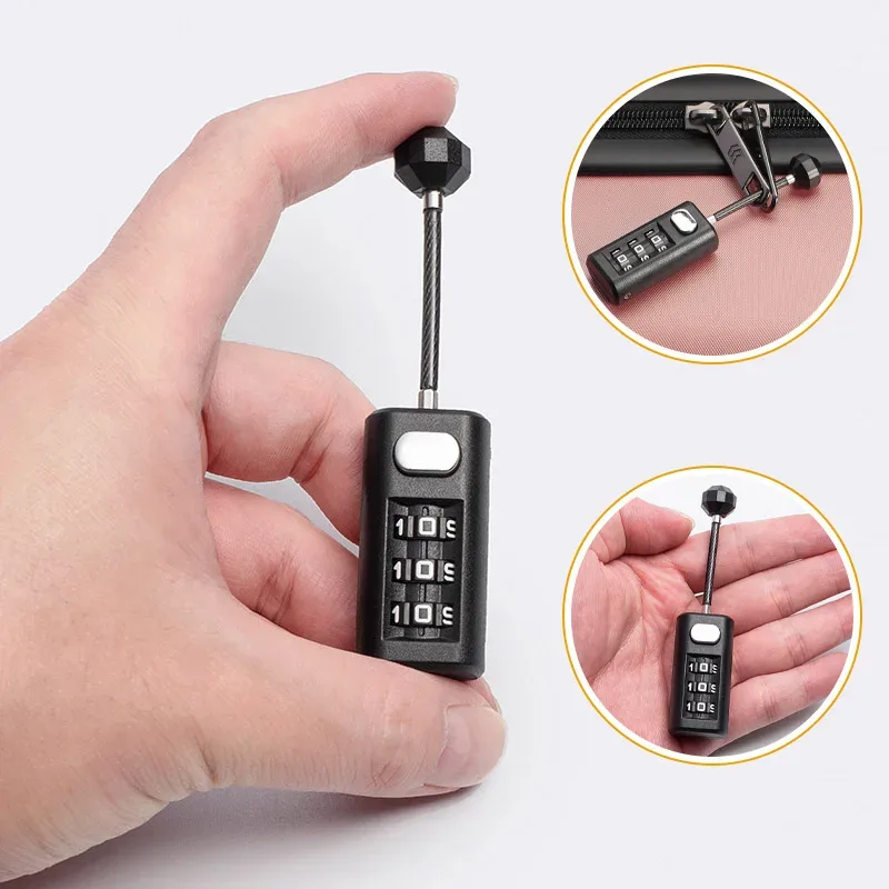 mini cadenas à combinaison à 3 positions, cadenas à code récupérable, cadenas à combinaison pour armoire de dortoir, fermeture éclair de sac à dos