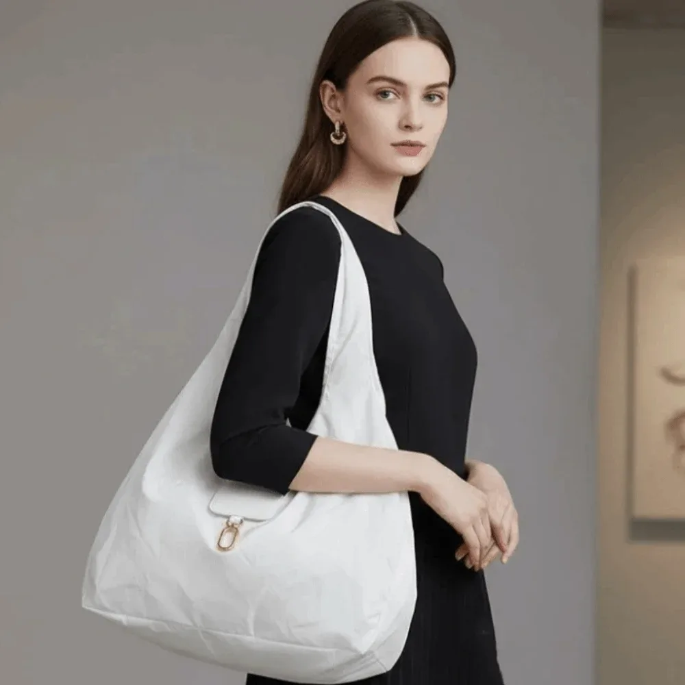 sac fourre-tout porte-clés couleur unie, sac de courses pliable résistant aux déchirures et peu encombrant, ét