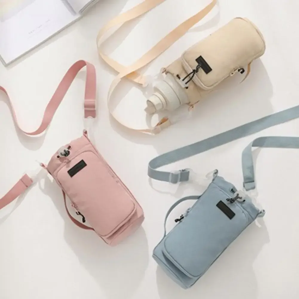 porte-bouteille d'eau unisexe avec sangle, sac de transport de bouteille d'eau isolant avec poche pour téléphone, sac à bandoulière pour bouteille d'eau