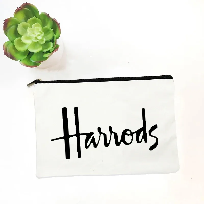 organiseur de maquillage harrods, trousse de toilette en toile, pochette de voyage à fermeture éclair, petite pochette portable