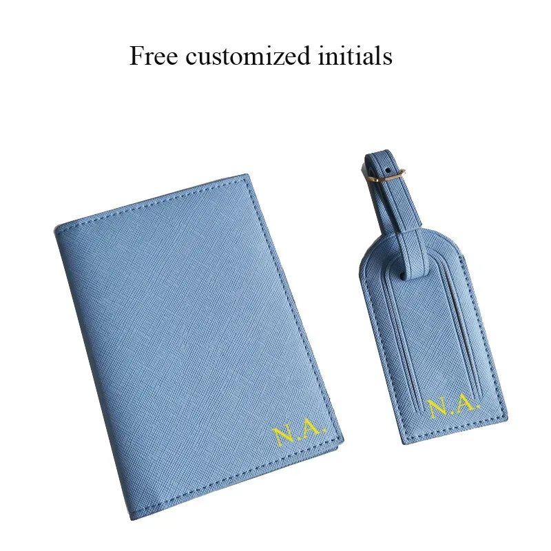 Billet de voyage portable minimaliste en cuir Saffiano Chancelor, porte-passeport, étiquette à bagages, documents, monochromatique, haute qualité