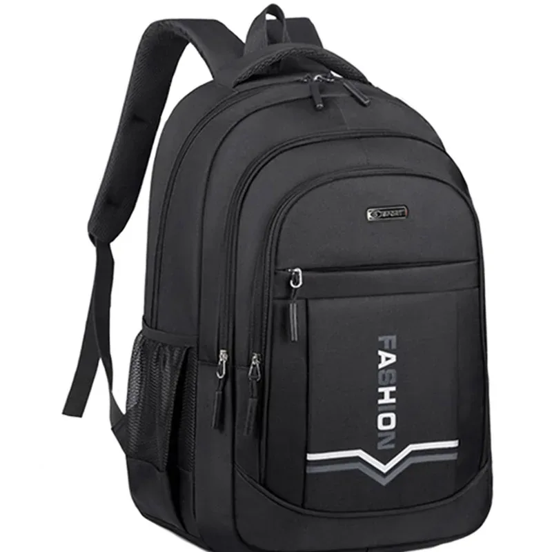 sac à dos de voyage noir uni décontracté, résistant aux chocs, pour adolescents, employés de bureau et randonnées en plein air