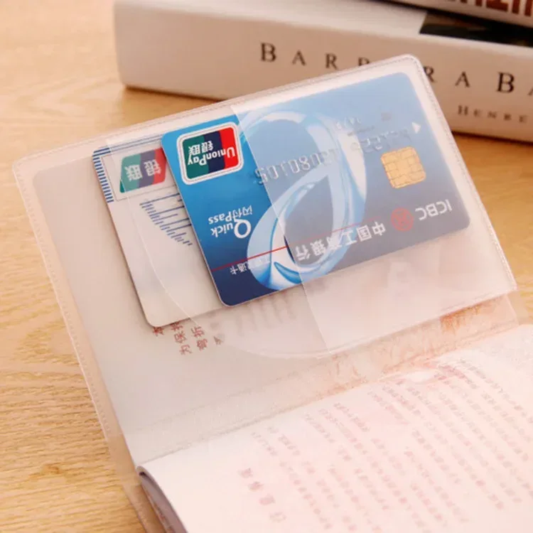 3 pièces nouvelle housse de protection pour passeport transparent givré pvc étui étanche porte-carte d'identité universel porte-carte de crédit d'affaires