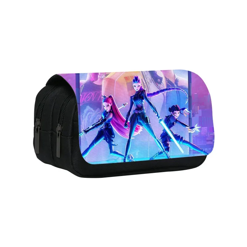 étui à crayons multi-compartiments pour enfants, motif dessin animé kpop demon hunters, léger, trousse à crayons pour enfants, boîte à crayons pour enfants
