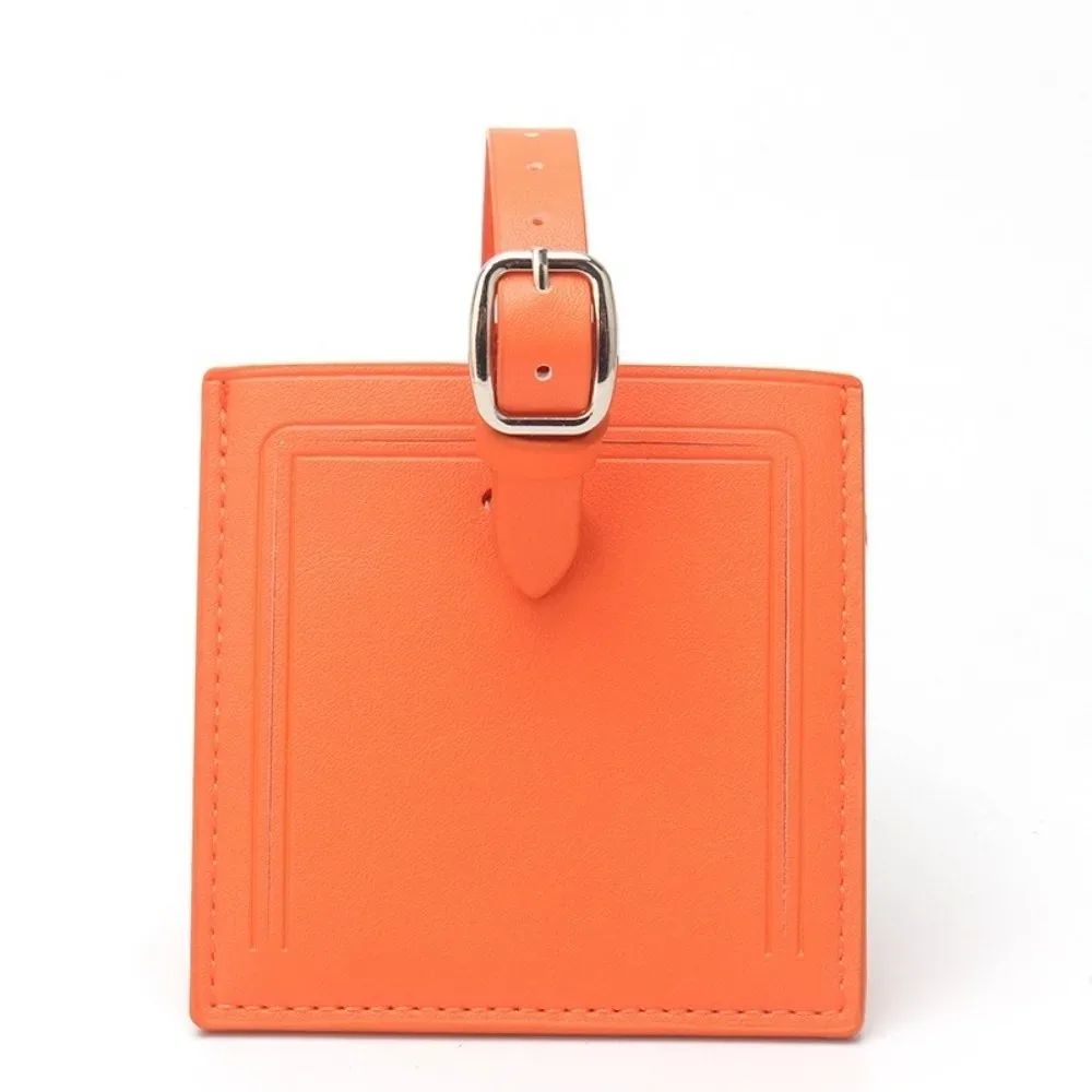 étiquettes de bagages carrées en cuir, étiquettes de voyage portables universelles avec signature, étiquette d'adresse pour bagages en papier pour hommes et femmes