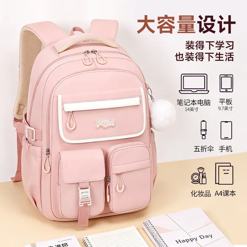 nouveau sac à dos scolaire pour étudiantes adolescentes – mignon, grande capacité, léger, imperméable en tissu oxford