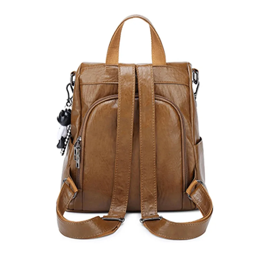 sac à dos en cuir véritable de haute qualité, antivol, sac à bandoulière, sac à dos professionnel pour femmes, élégant sac en cuir pour femme avec nœud
