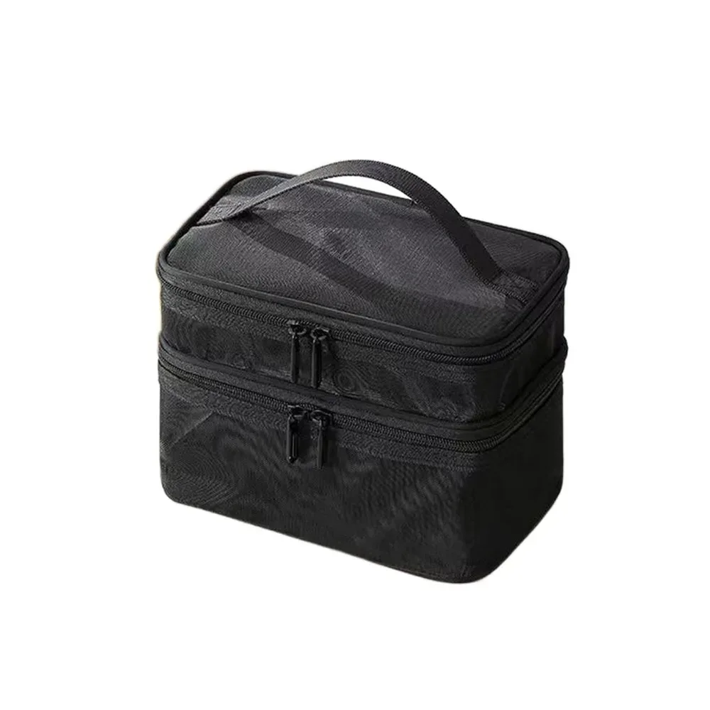 sac de voyage transparent en maille pour cosmétiques, sac de rangement de grande capacité, organisateur de maquillage, étui à maquillage à 2/3 couches, pour la gym et la natation