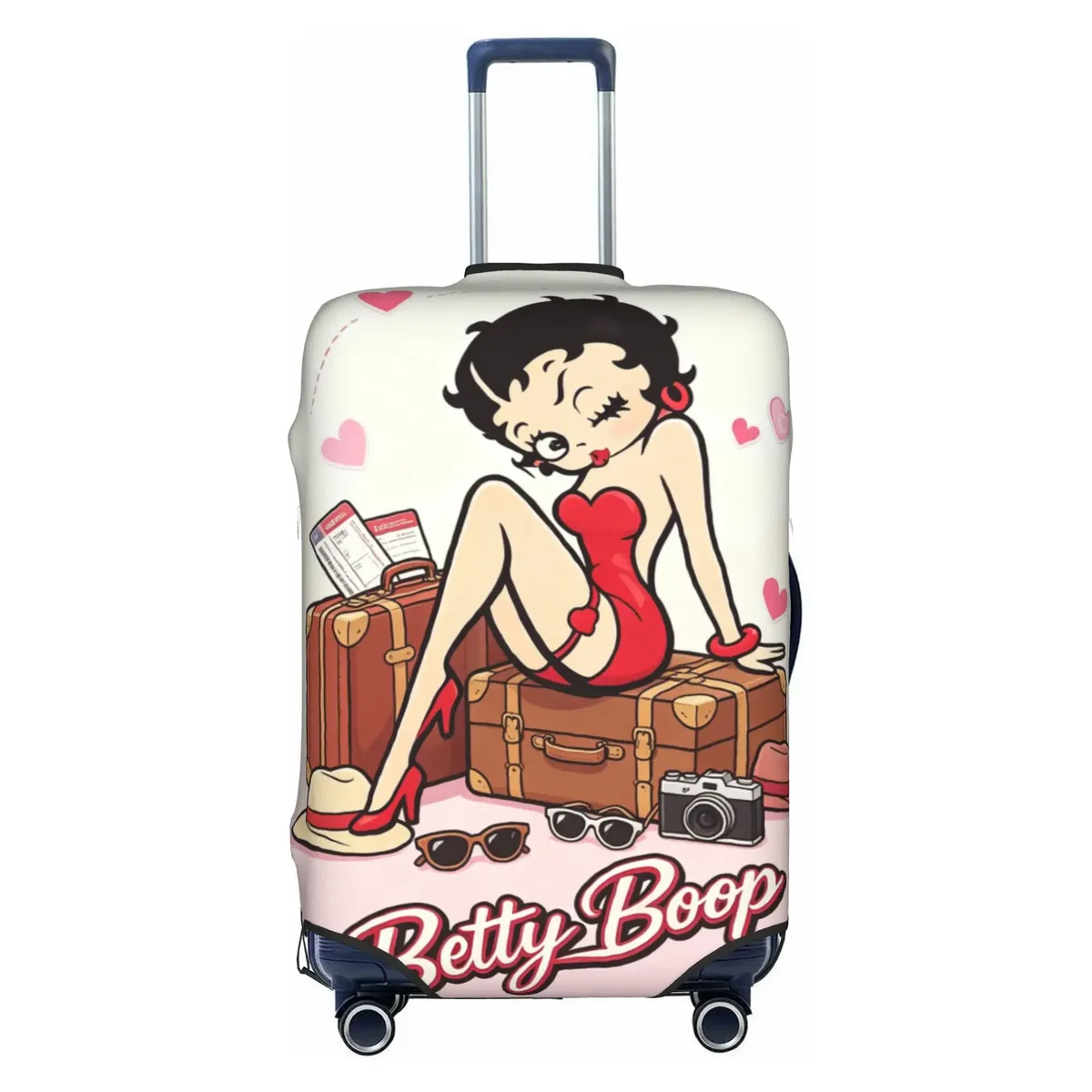 housse de valise élastique personnalisée b-bettys cartoon boop, housse de bagage de voyage classique d'anime pour valises de 18 à 32 pouces