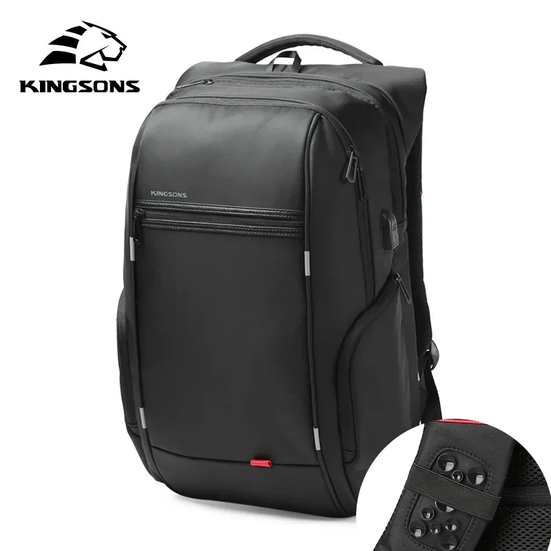 kingsons hommes sacs à dos 15 ''17'' sac à dos pour ordinateur portable usb chargeur sac antivol sac à dos pour adolescent mode homme voyage