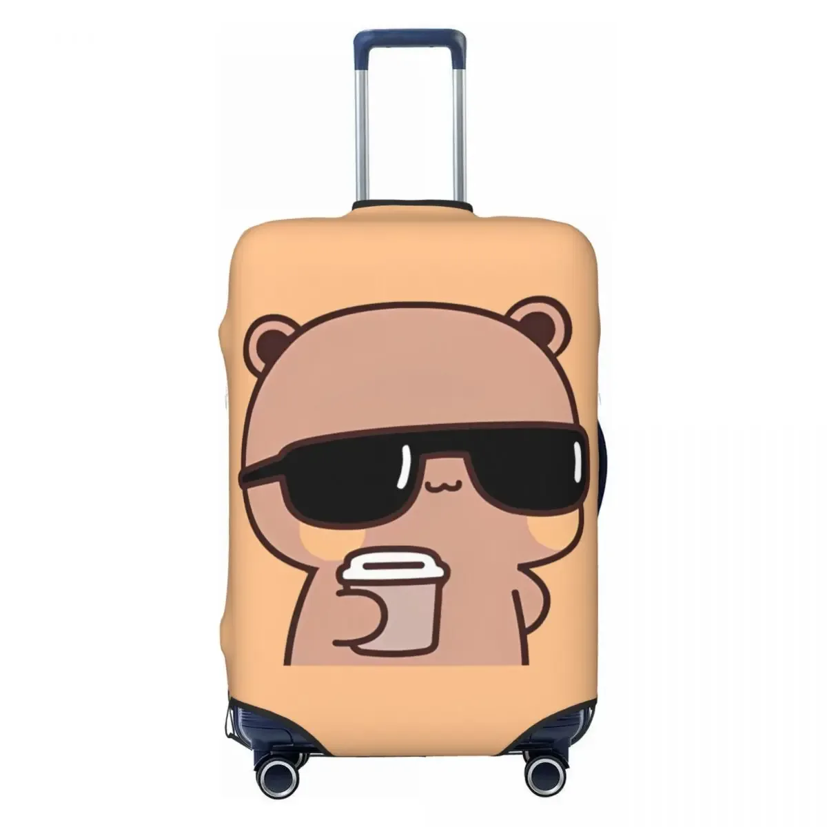 housse de valise peach and goma bubu dudu, motif ours mignon, pour voyage en avion, protection pratique pour bagages