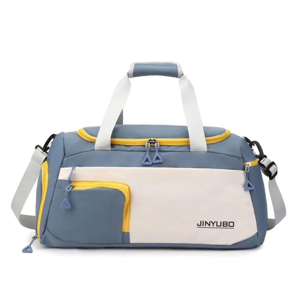 sac de voyage oxford à fermeture éclair, sac de voyage pliable en nylon robuste, sac de sport multicouche de couleur unie, sac à main de grande capacité pour le fitness