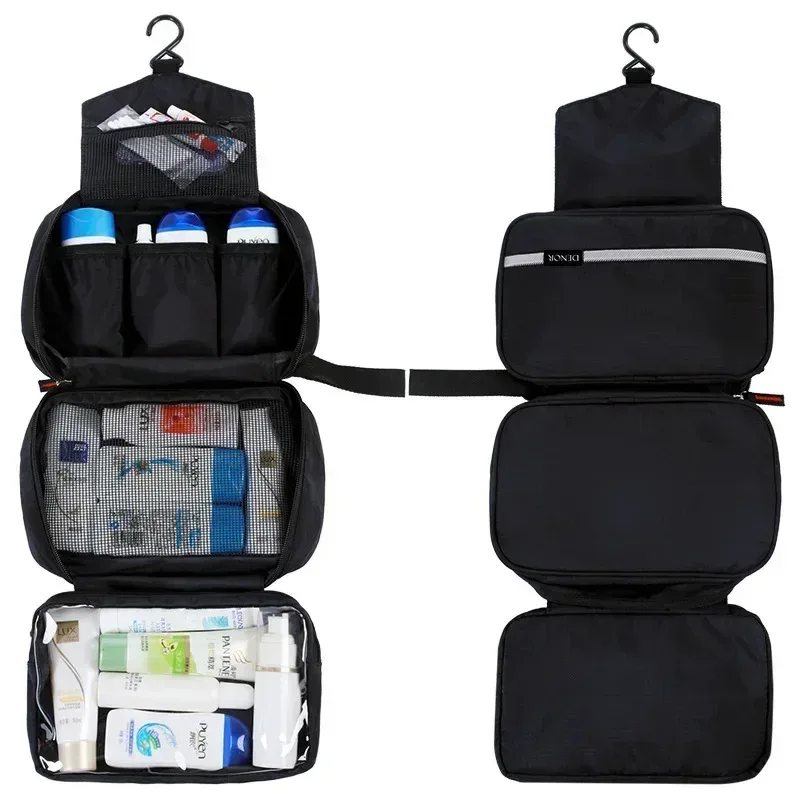 trousse de toilette suspendue pour hommes, grands sacs à cosmétiques imperméables, organisateur de voyage, articles de toilette pour dames, maquillage, toilettes, kit de salle de bain pliable