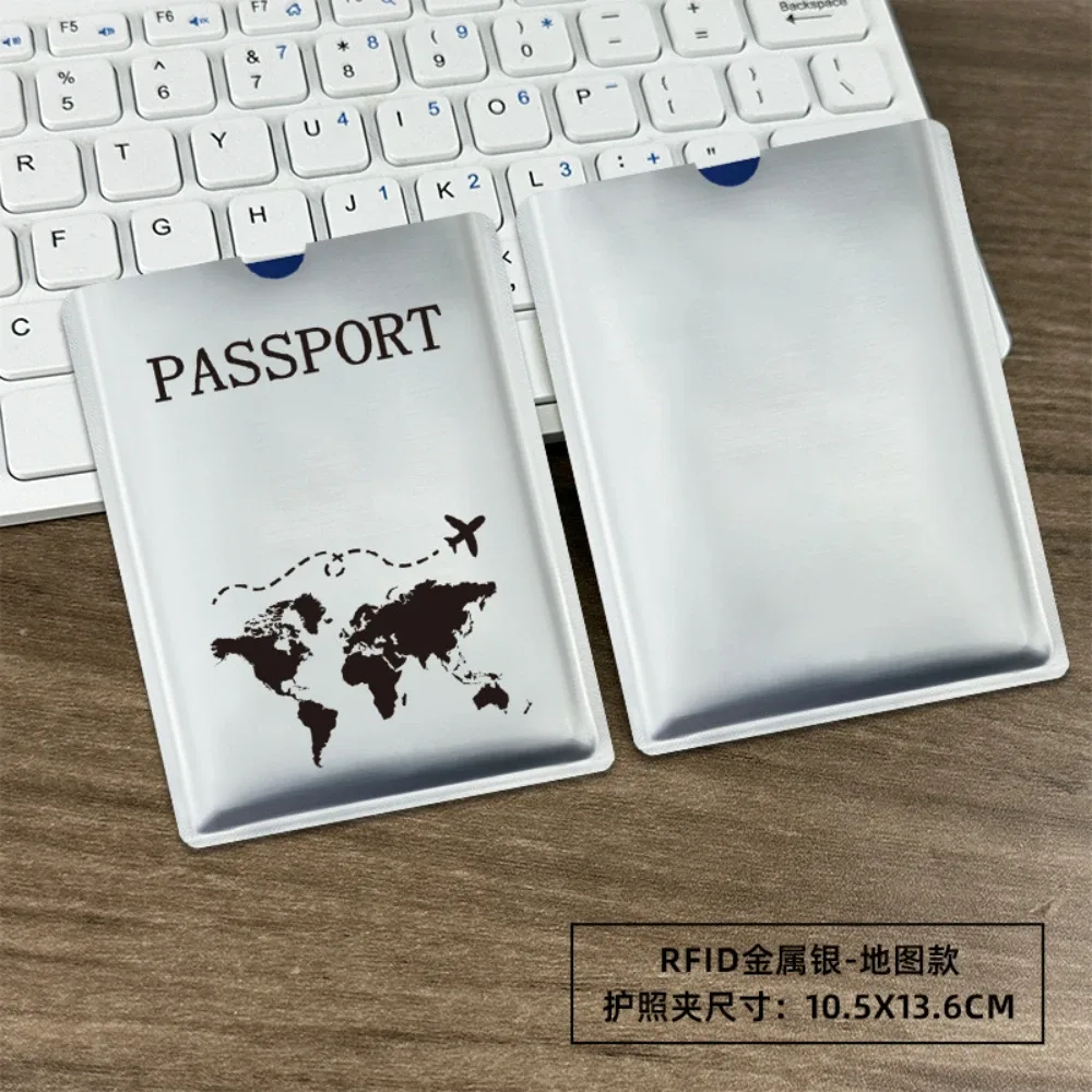 couverture de passeport rfid, housse de protection, sac de passeport en aluminium pour portefeuille de voyage aéroport, utilisation internationale de voyages