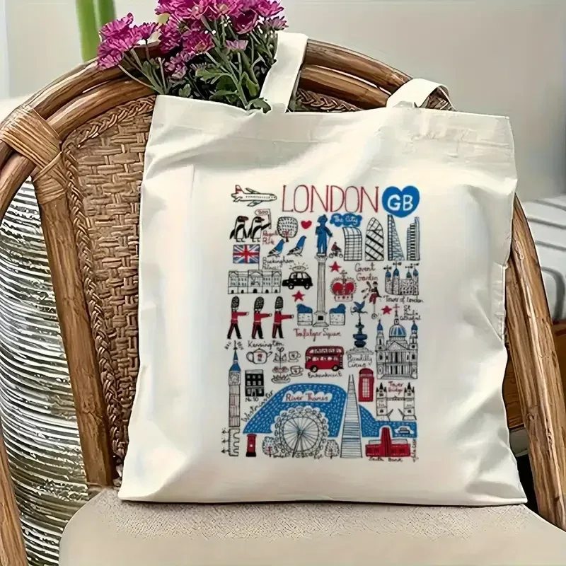 cadeau souvenir de londres, sacs à bandoulière pliables tendance de la ville de londres pour les voyageurs, meilleur cadeau pour elle, sac à bandoulière élégant et durable