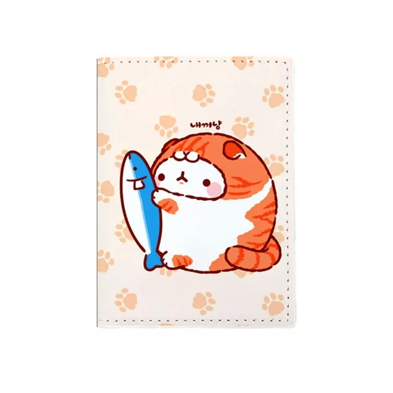 nouveau porte-passeport de dessin animé chat doux, en cuir pu de super qualité pour femmes et hommes, housse de passeport, porte-cartes d'identité