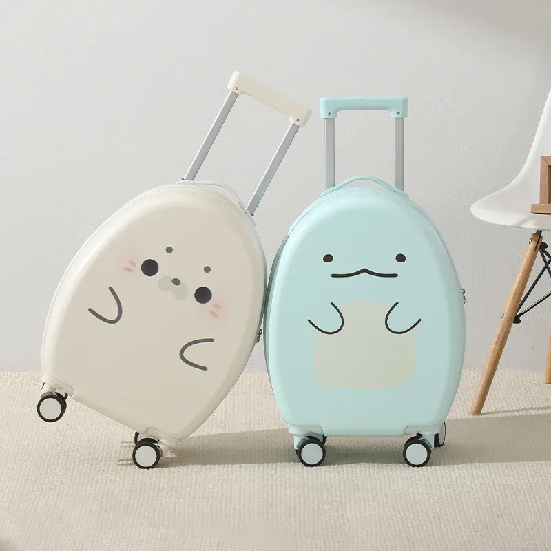 bagage pour enfants mignon valise de cabine légère de 20 pouces chariot d'étudiant avec valise à serrure à combinaison avec roues silencieuses
