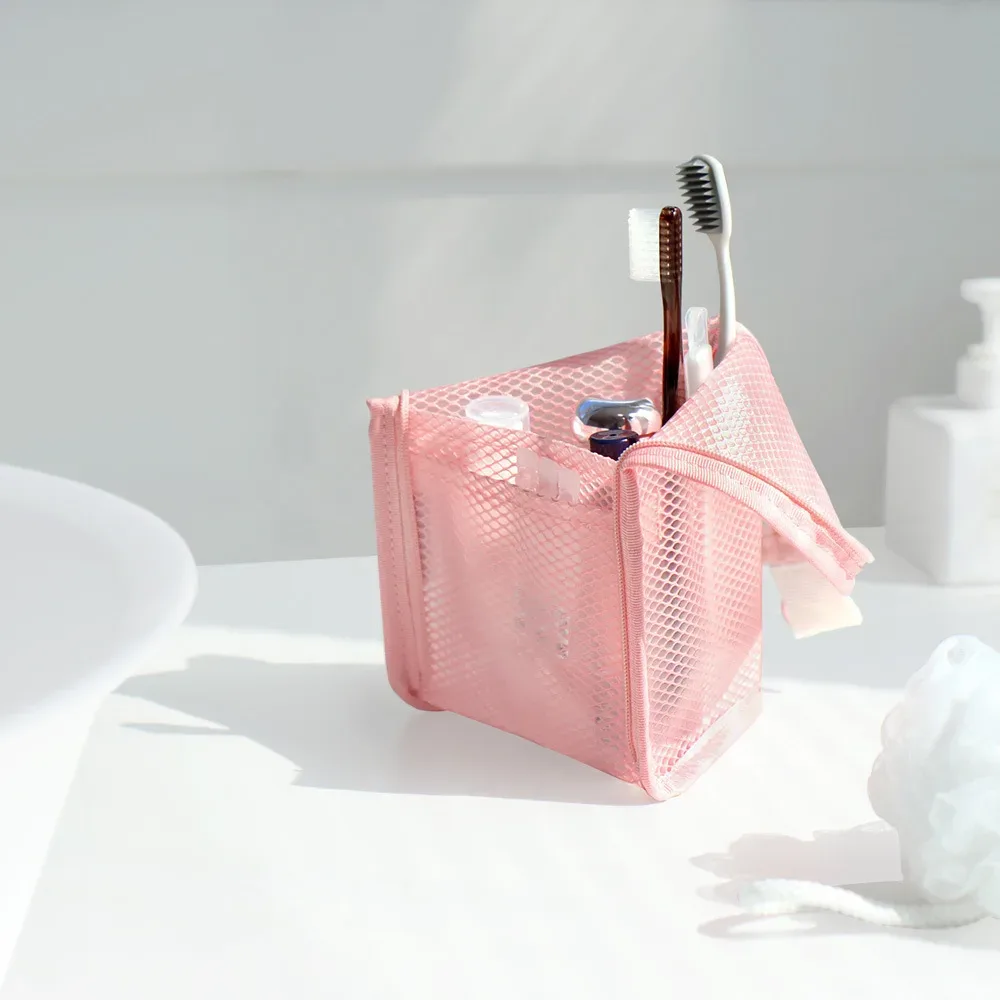 1 sac de rangement cosmétique transparent à fermeture éclair pour femme, trousse de maquillage de voyage, organisateur de pinceaux de maquillage, trousse de toilette
