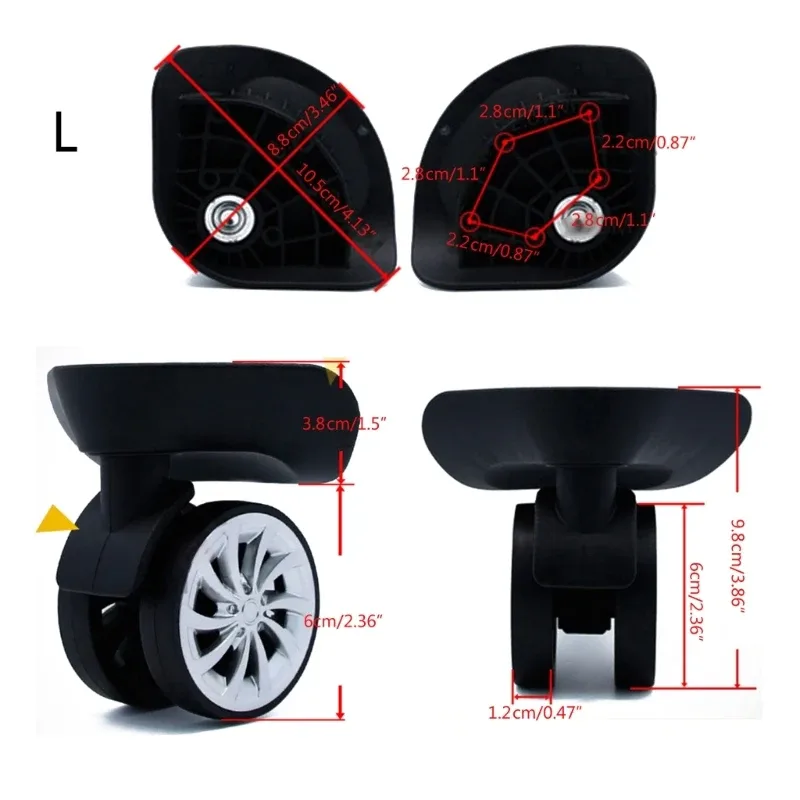 a57 boîtier chariot roues à bagages bagages pivotant roues gauche et droite bricolage valise pièces rechange pour des