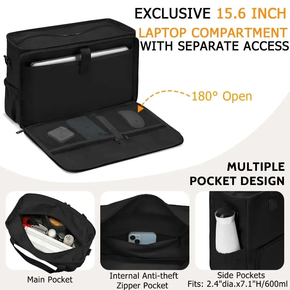 sac fourre-tout 2-en-1 isotherme grande capacité pour femme, avec compartiment pour ordinateur portable 15,6 pouces et compartiment repas, sac à main pour le travail