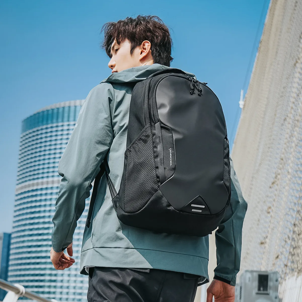 tangcool sac à dos d'affaires étanche pour hommes, sac pour ordinateur portable de 15,6 pouces, sac à dos d'éc