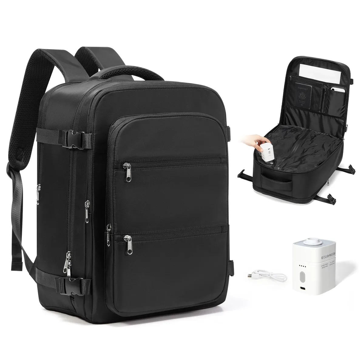 sac à dos de voyage ryanair 40x30x20, sac à dos de cabine d'avion pour easyjet wizzair, sac à dos à compression sous vide pour hommes, sac à dos pour ordinateur portable
