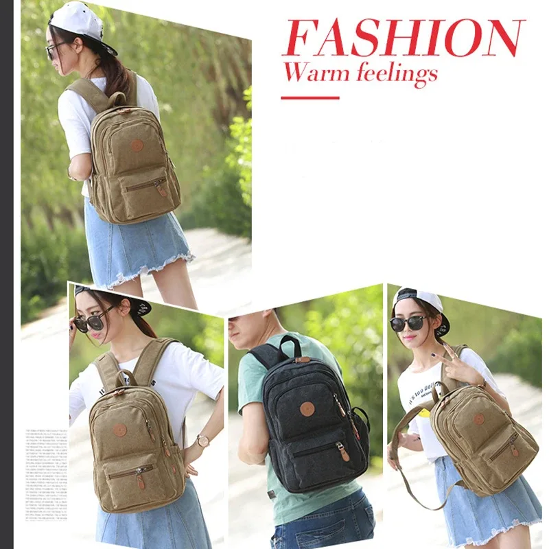 version coréenne sac à dos à la mode sac à dos en toile décontracté unisexe voyage ordinateur sac d'école grande capacité rétro étudiant sac à dos